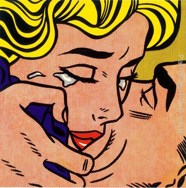 Kiss V painting - Roy Lichtenstein Kiss V art painting